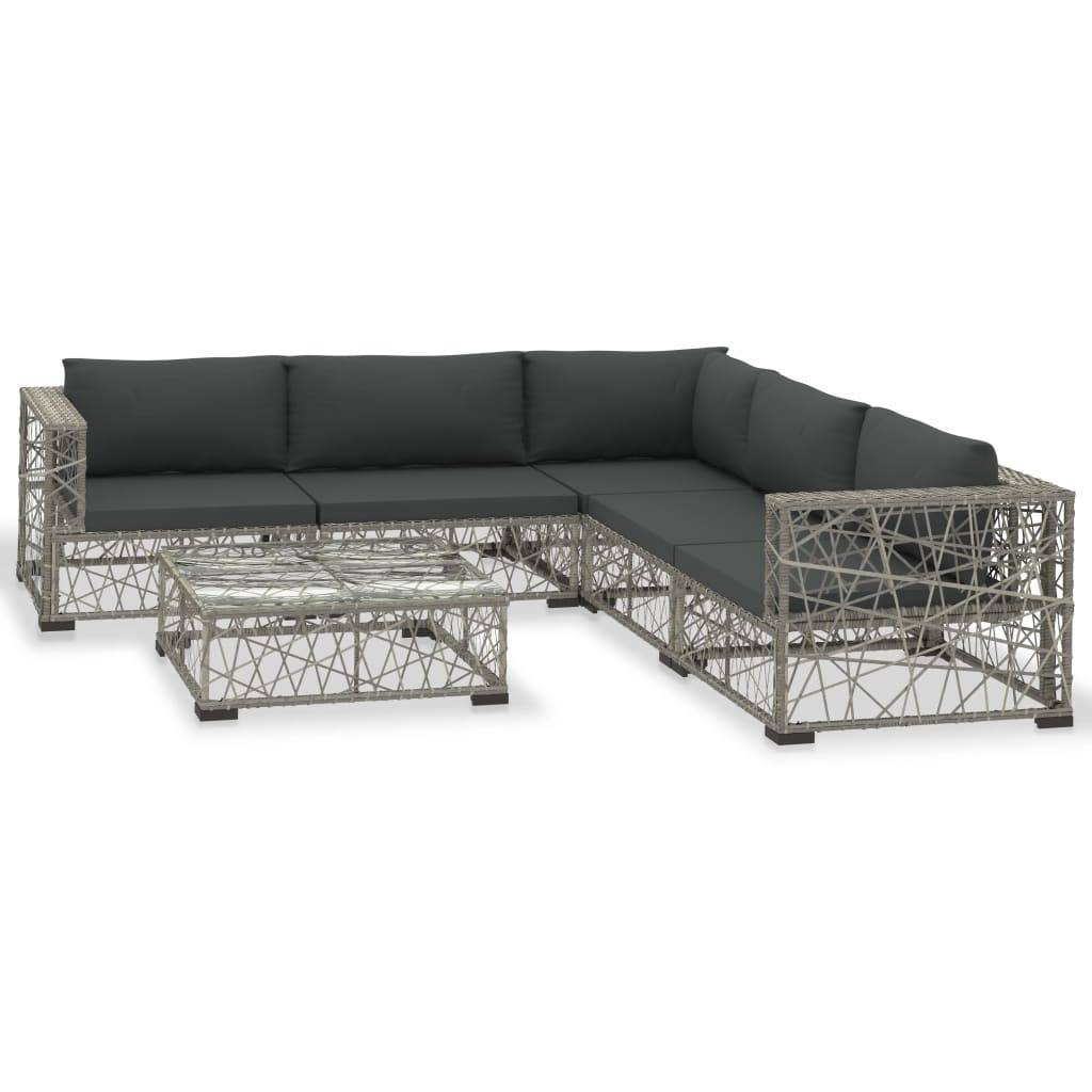 Vidaxl - Salon de jardin 6 pcs avec coussins résine tressée gris vidaXL 46809 - Image 2