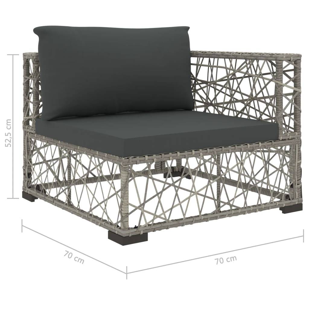 Vidaxl - Salon de jardin 6 pcs avec coussins résine tressée gris vidaXL 46809 - Image 3