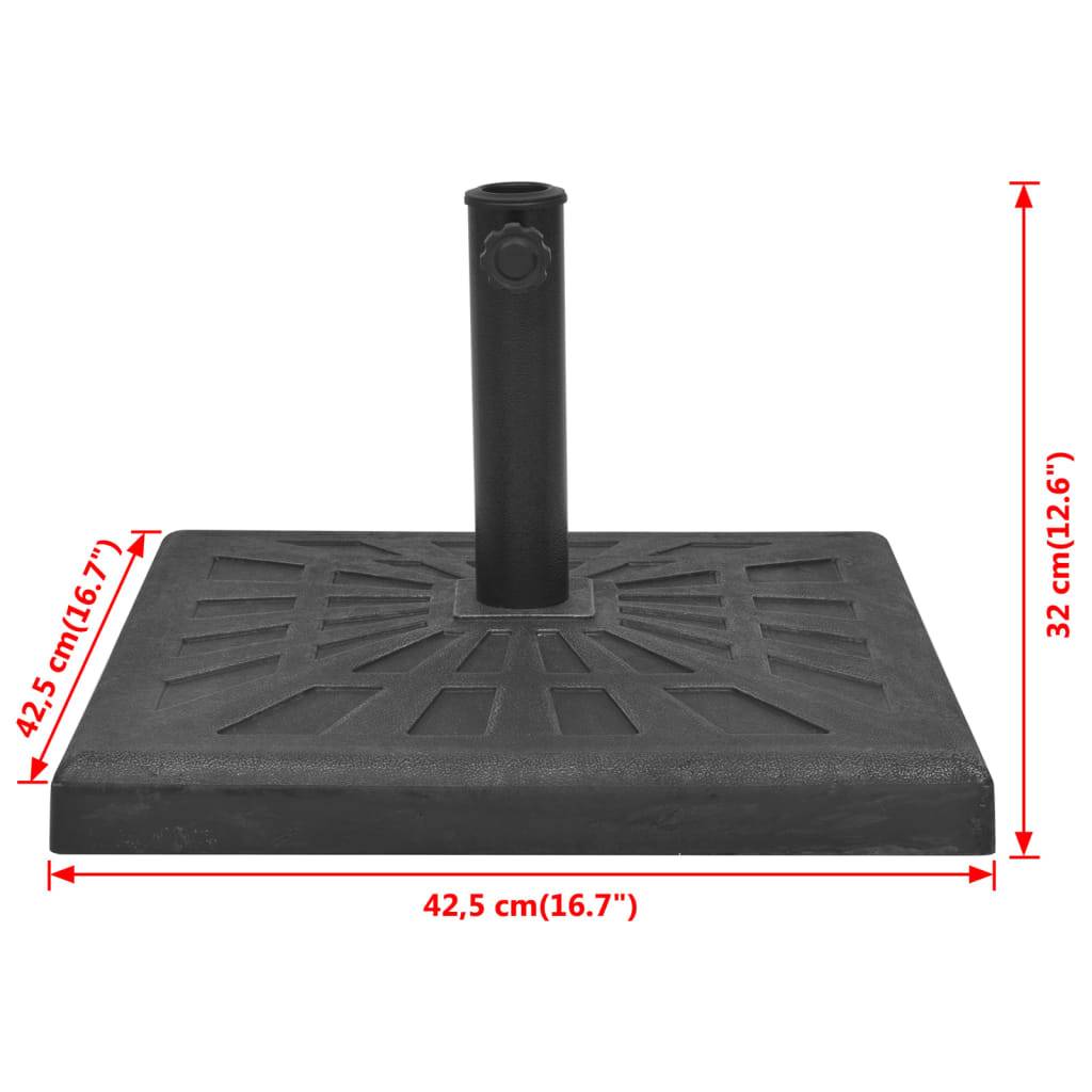 Vidaxl - Base carrée de parasol Résine Noir 12 kg vidaXL 43660 - Image 3