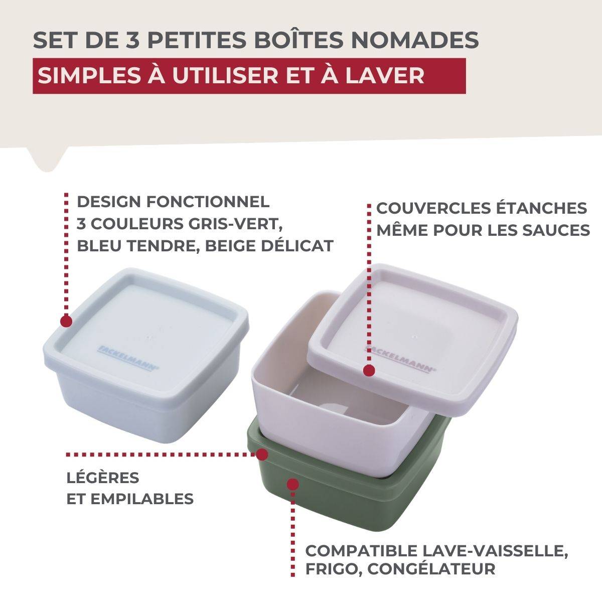 Lot de 2 lunchbox 500ml avec 2 ustensiles de cuisine Fackelmann Storage - Image 7