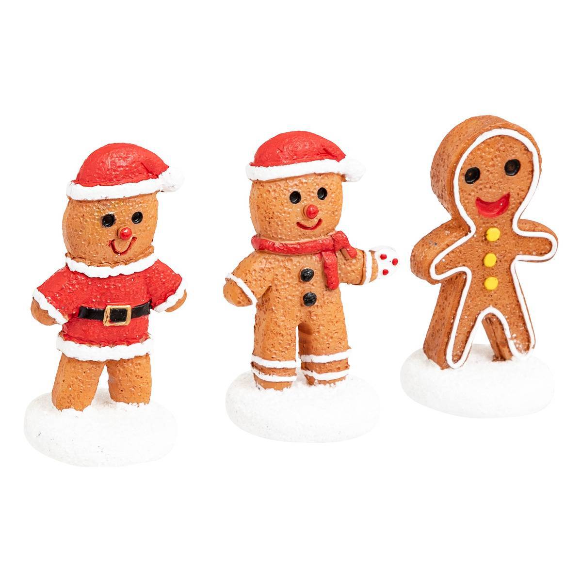 Feeric Christmas - Lot de 3 santons pour village pain d'épice H.5cm - Feeric Lights & Christmas - Image 1