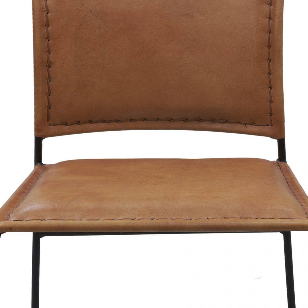 Aubry Gaspard - Tabouret de bar en cuir de chèvre et métal - Image 4