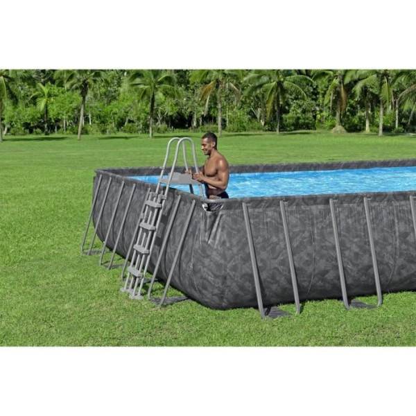 Bestway - Kit piscine hors sol tubulaire BESTWAY - APX 365 - 956 x 488 x 132 cm - Rectangulaire (Filtre a sable, 500g polysphere, échelle - Image 5