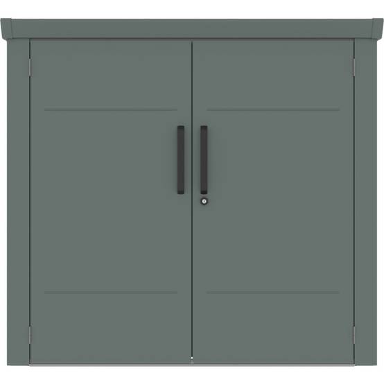 Abri vélos 3,7m² métal vert sauge avec plancher X-Metal Kosto - Image 7