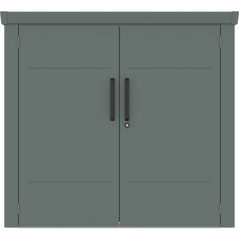 Abri vélos 3,7m² métal vert sauge avec plancher X-Metal Kosto - Image 7
