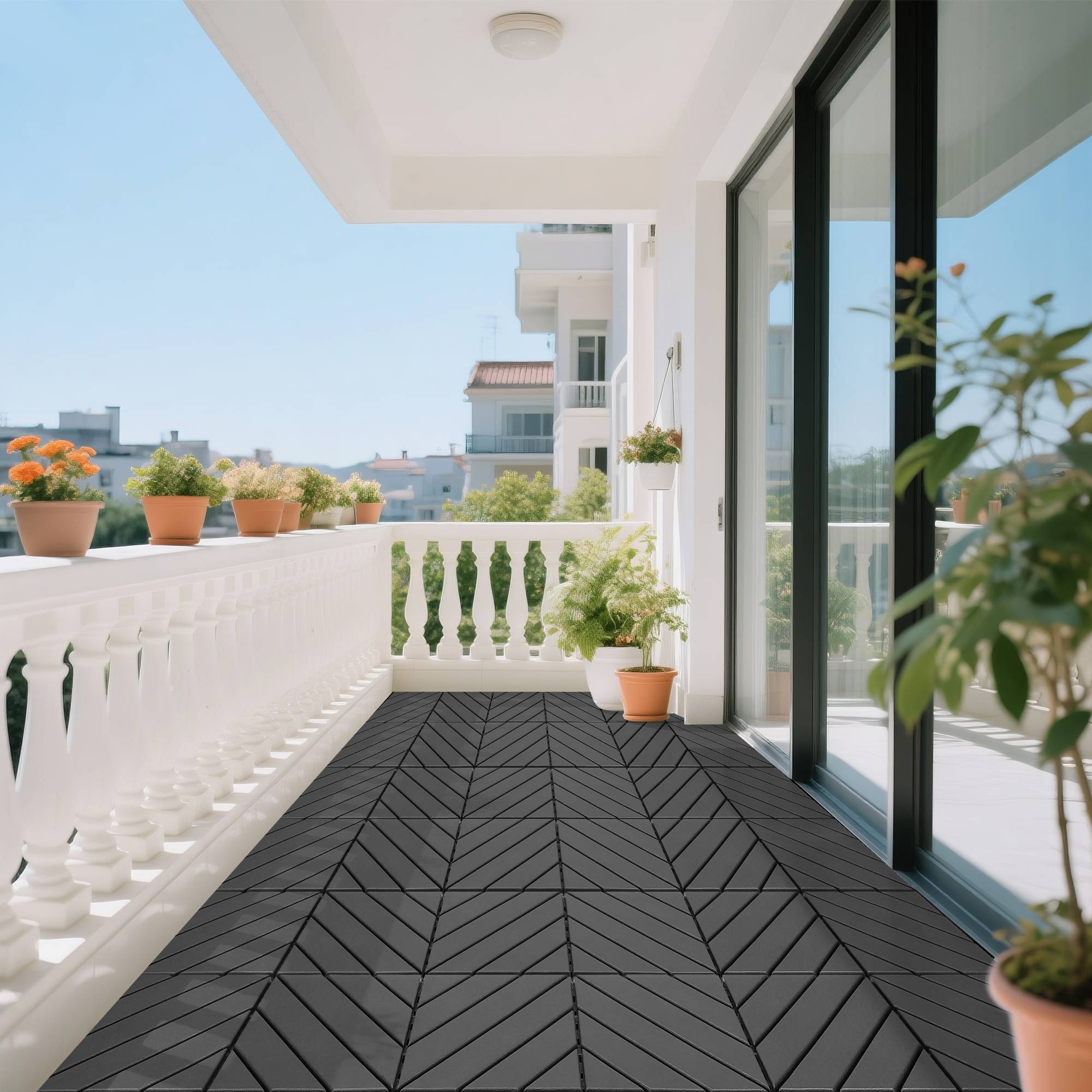 PANGIVO - Dalle de terrasse polypropylène gris 30 x 30 x 2 cm - PANGIVO - Image 7