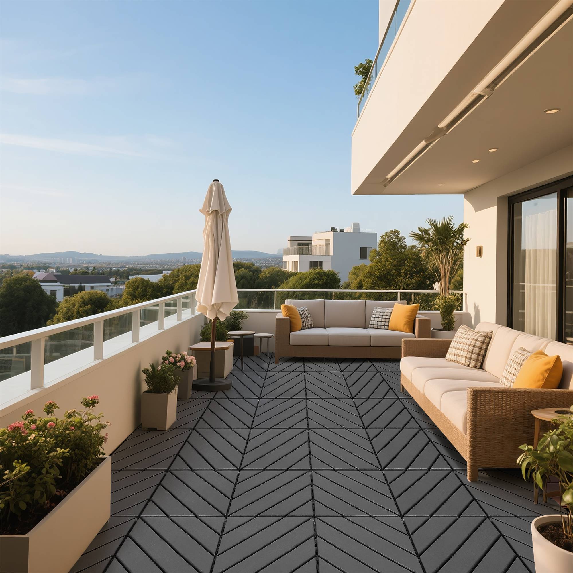 PANGIVO - Dalle de terrasse polypropylène gris 30 x 30 x 2 cm - PANGIVO - Image 8