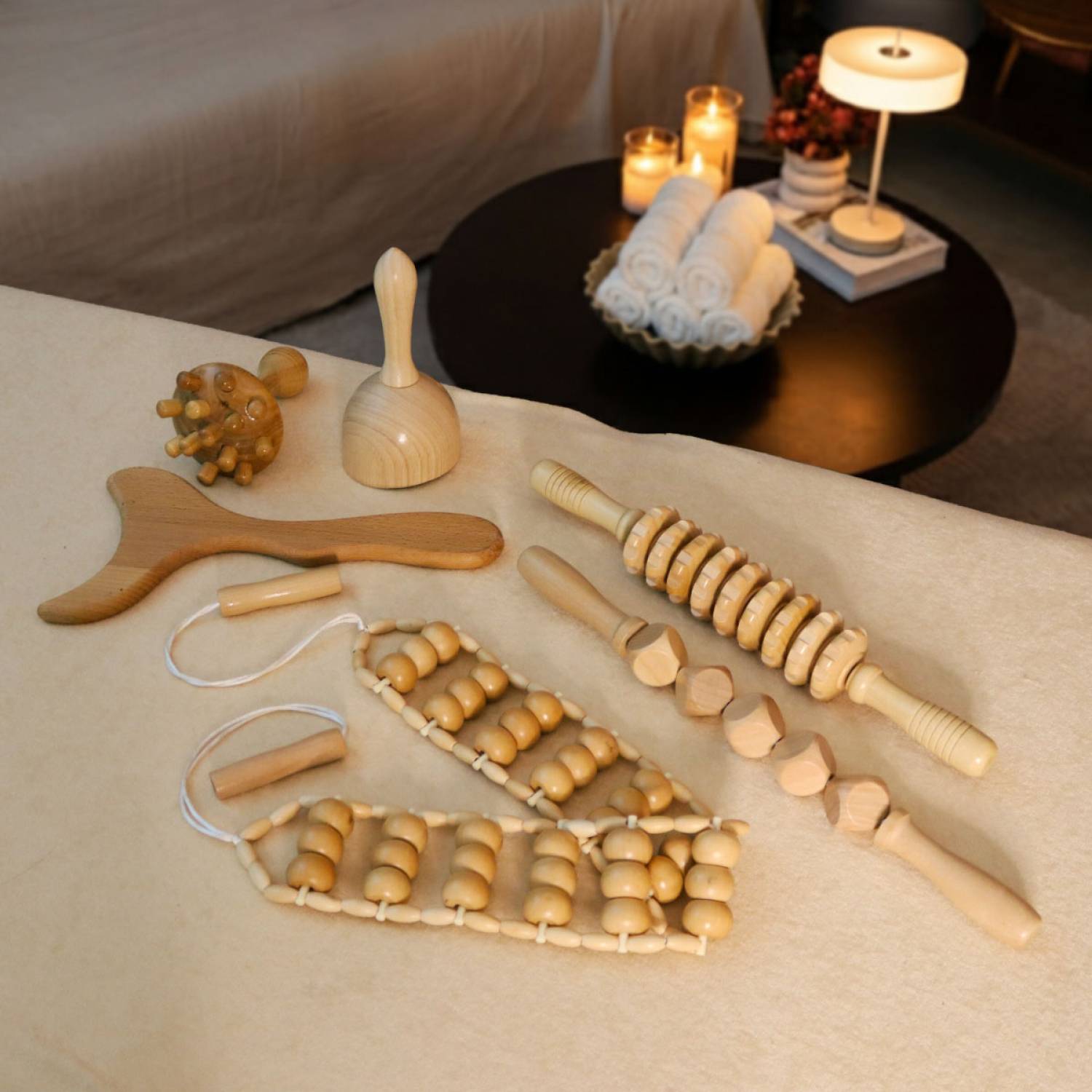 Kit complet de madérothérapie en bois pour le corps, massage anti-cellulite et drainage lymphatique - 6 pièces - Vivezen - Image 5