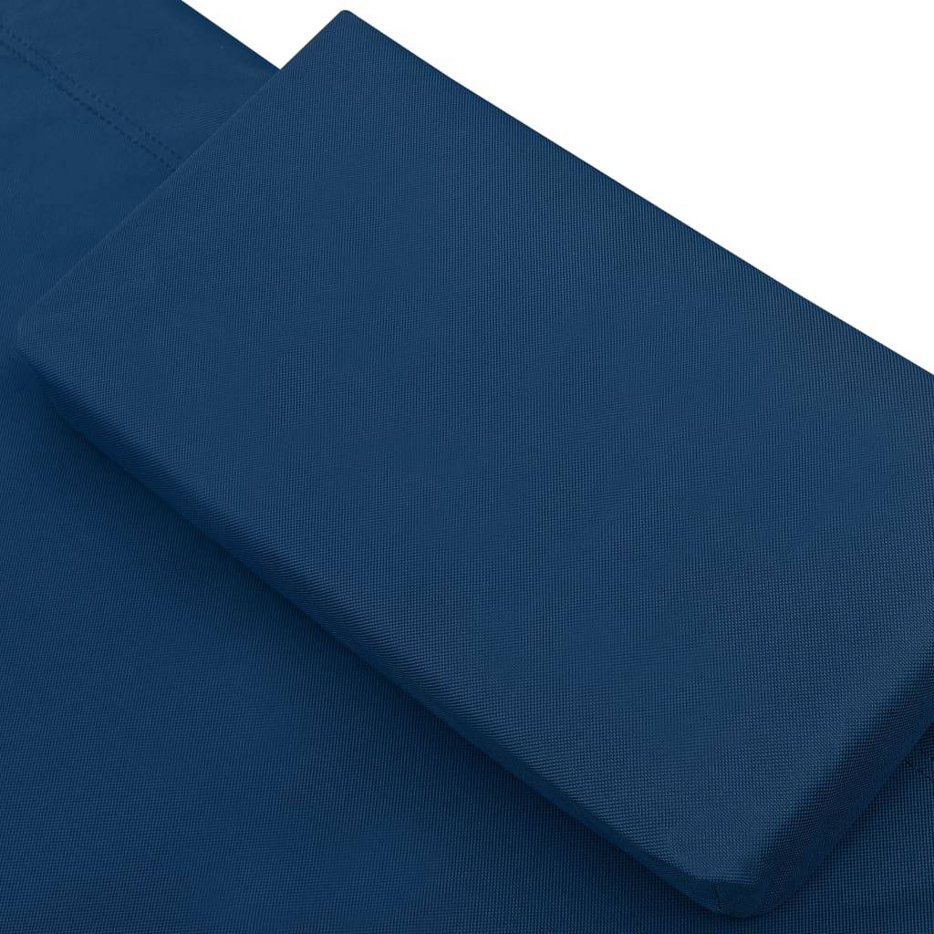 Helloshop26 - Lit de repos transat chaise longue d'extérieur 200 cm avec auvent et oreiller bleu - Image 5