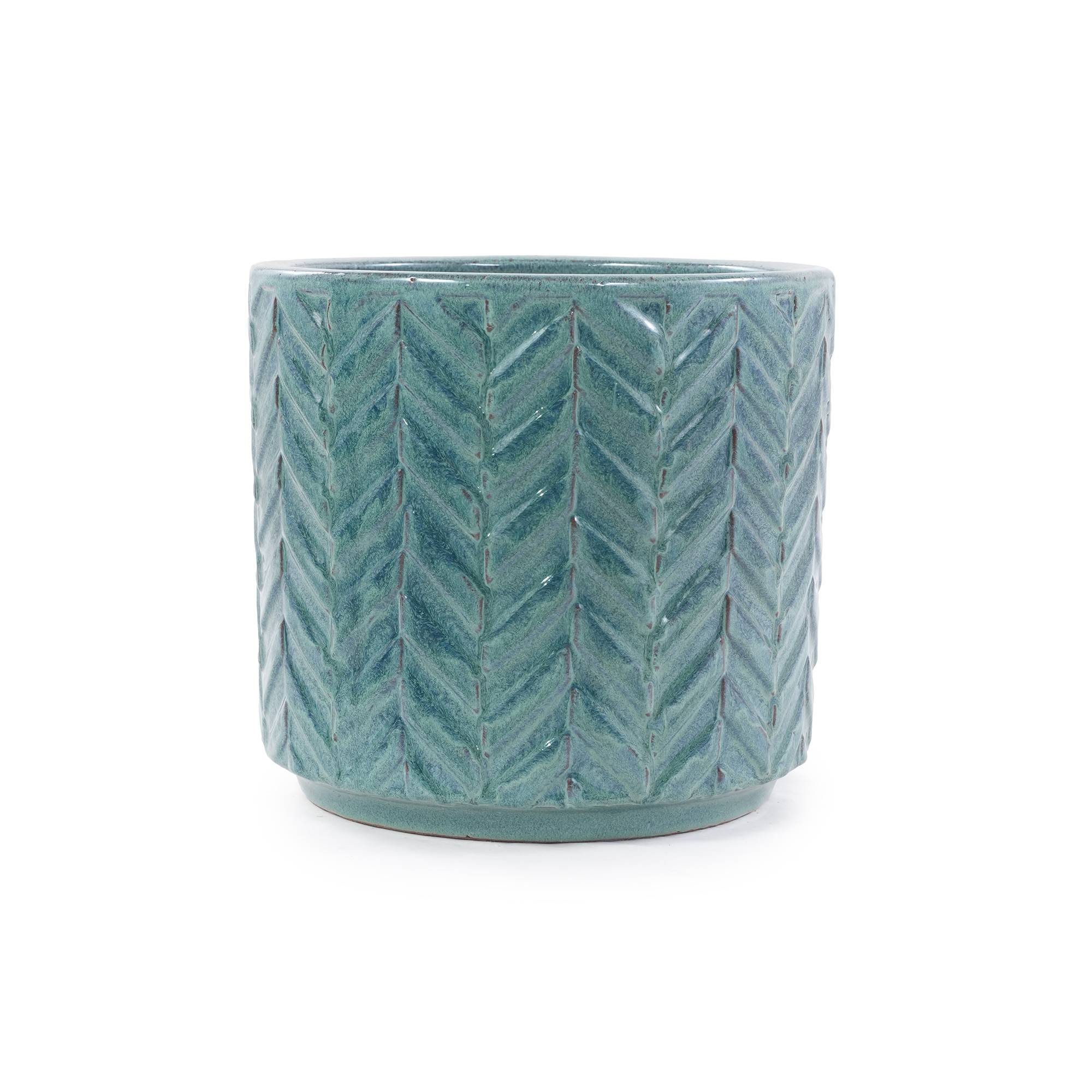 ComfortXL - Pot de fleurs en céramique Ø20 cm bleu aqua pour succulentes et bureau avec drainage - ComfortXL Outdoor Living - Image 8