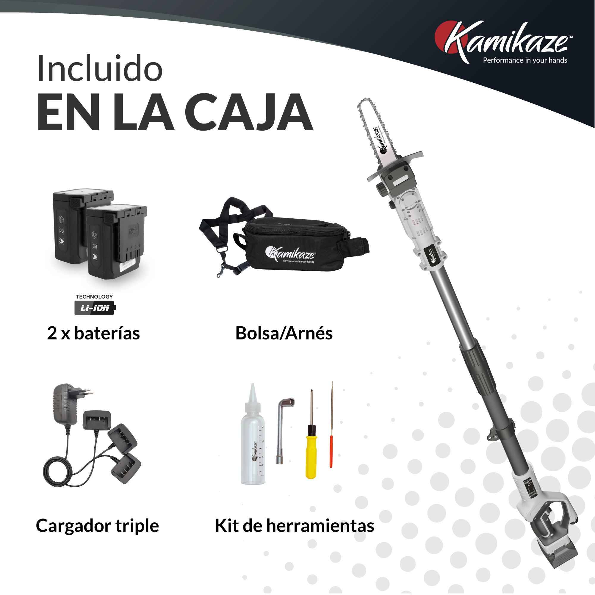 KAMIKAZE KVS7000P. Scie sans fil en hauteur. Découpe Ø 160 mm. Puissance maximale 1200 W. Comprend deux batteries au lithium. - Image 3