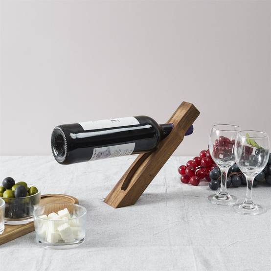The Home Deco Factory - Support à Bouteille de Vin "Acacia" 26cm Marron - Image 4