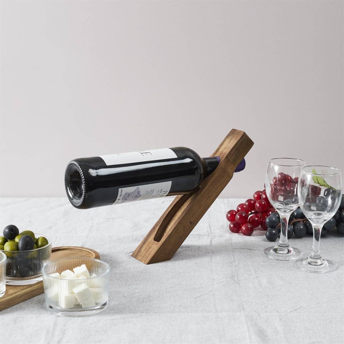 The Home Deco Factory - Support à Bouteille de Vin "Acacia" 26cm Marron - Image 4