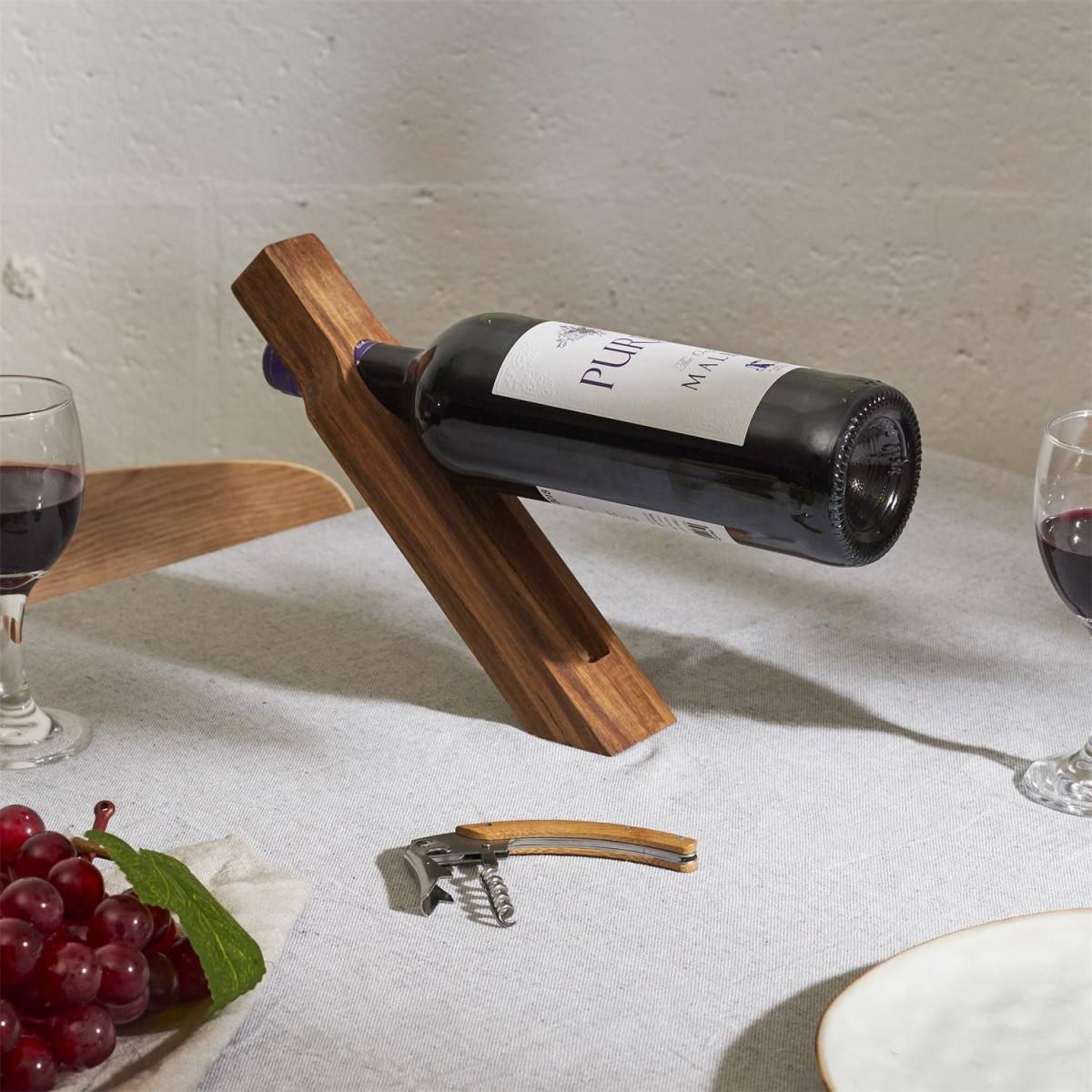 The Home Deco Factory - Support à Bouteille de Vin "Acacia" 26cm Marron - Image 2
