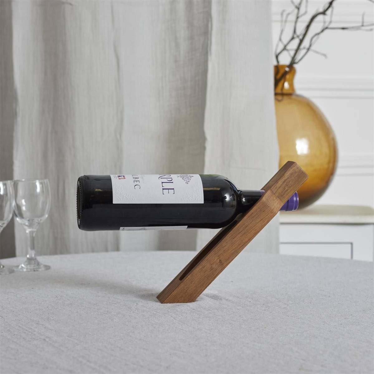 The Home Deco Factory - Support à Bouteille de Vin "Acacia" 26cm Marron - Image 3