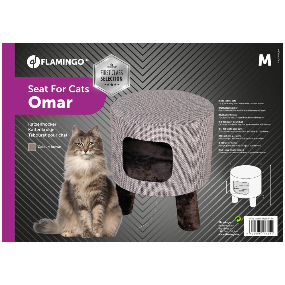 Flamingo - Tabouret  Omar brun pour chat M ø 42 cm H 48 cm - Image 3