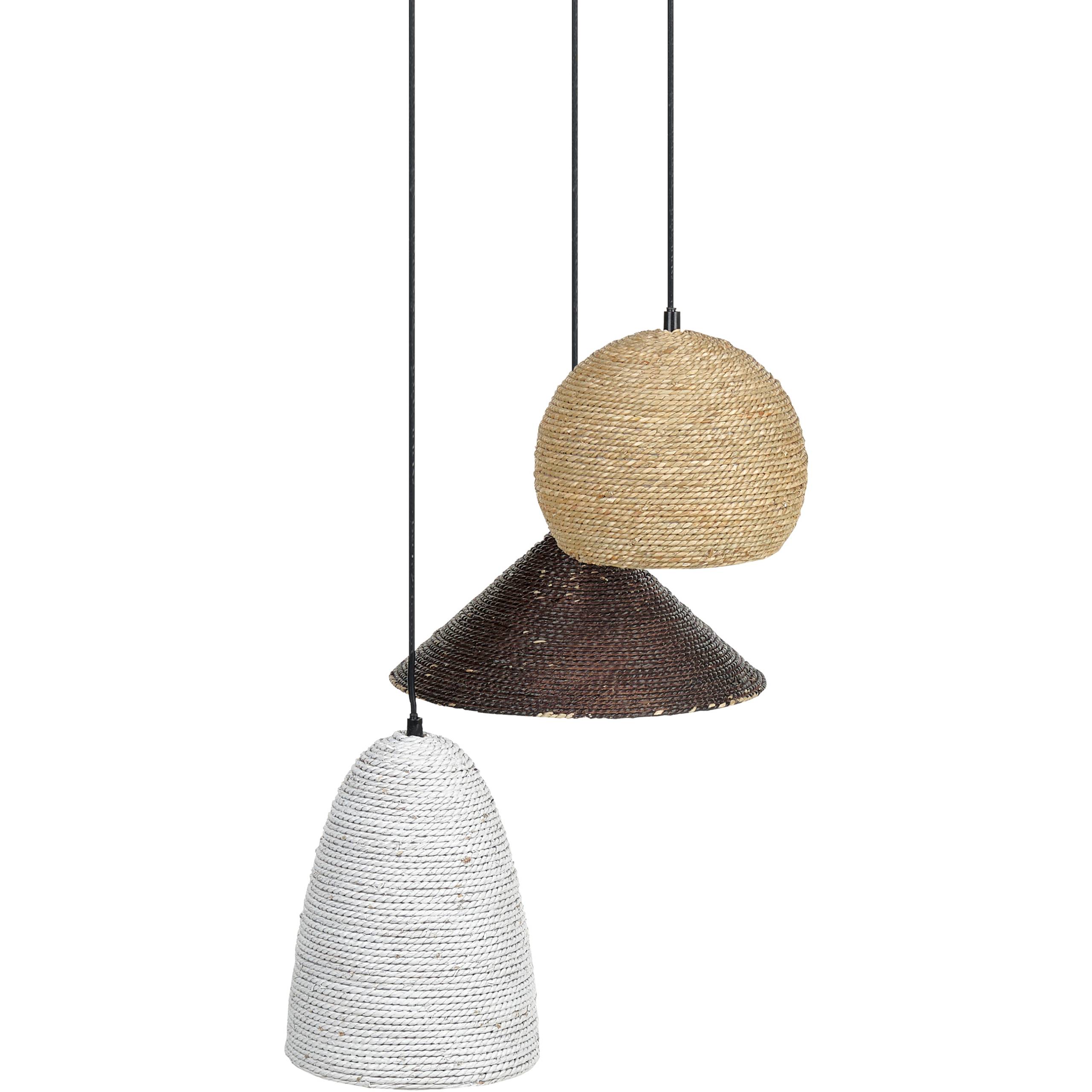 Beliani - Lampe suspension Paille Blanc ENDRICK - 55x55x120- Beliani - Image 2
