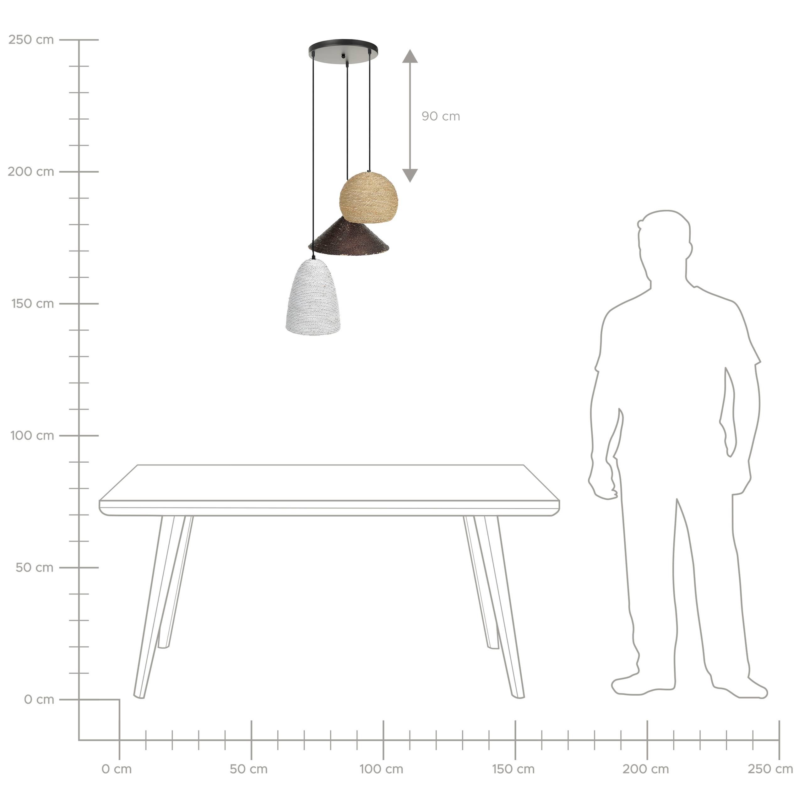 Beliani - Lampe suspension Paille Blanc ENDRICK - 55x55x120- Beliani - Image 8
