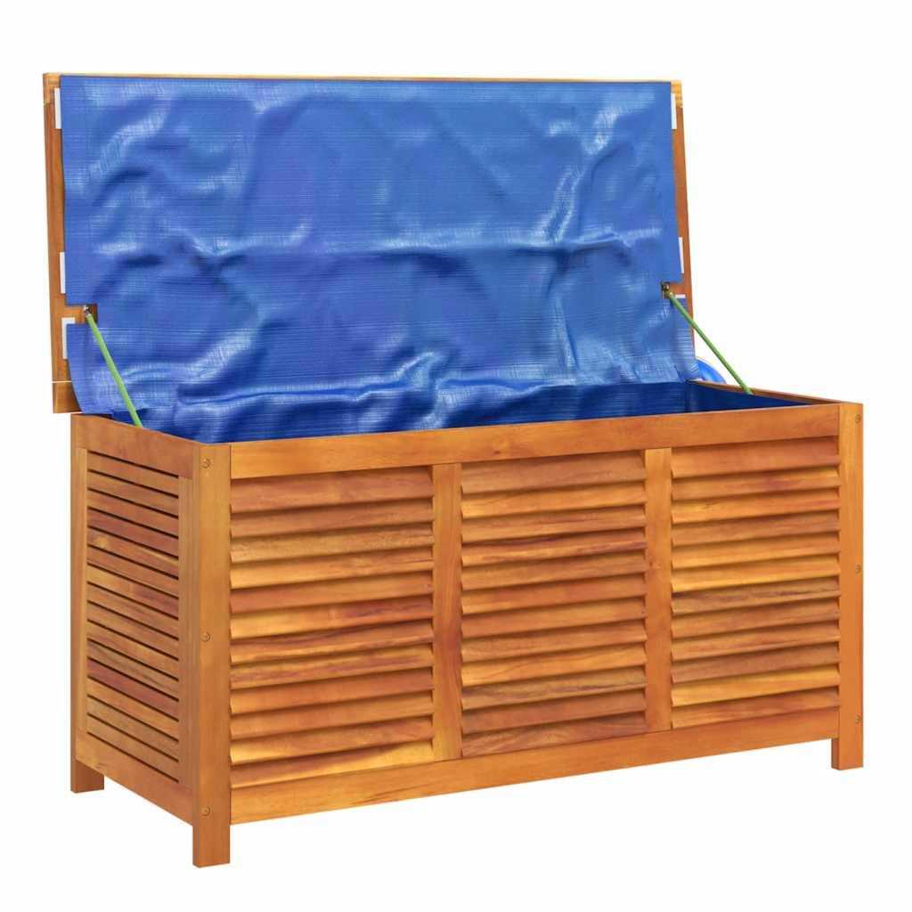 Banc Coffre de Jardin Bois d'Acacia Massif Rangement Étanche pour Terrasse 113x50x56 cm – ComfortXL Outdoor Living - Image 7