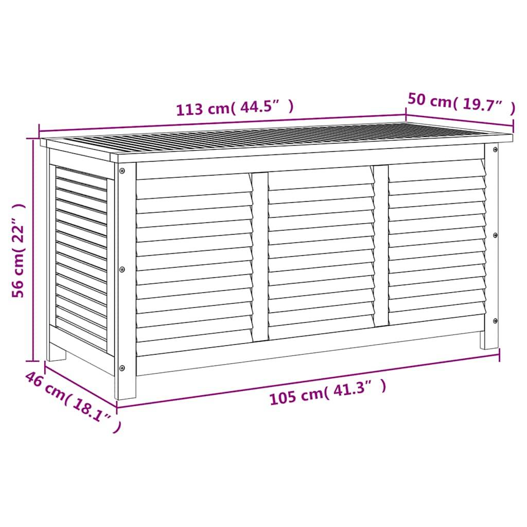 Banc Coffre de Jardin Bois d'Acacia Massif Rangement Étanche pour Terrasse 113x50x56 cm – ComfortXL Outdoor Living - Image 5