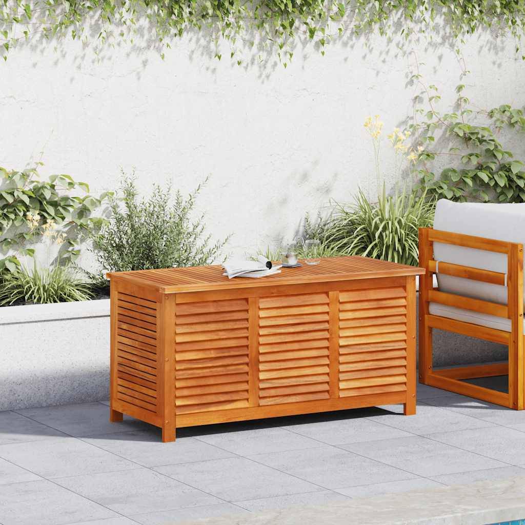Banc Coffre de Jardin Bois d'Acacia Massif Rangement Étanche pour Terrasse 113x50x56 cm – ComfortXL Outdoor Living - Image 3