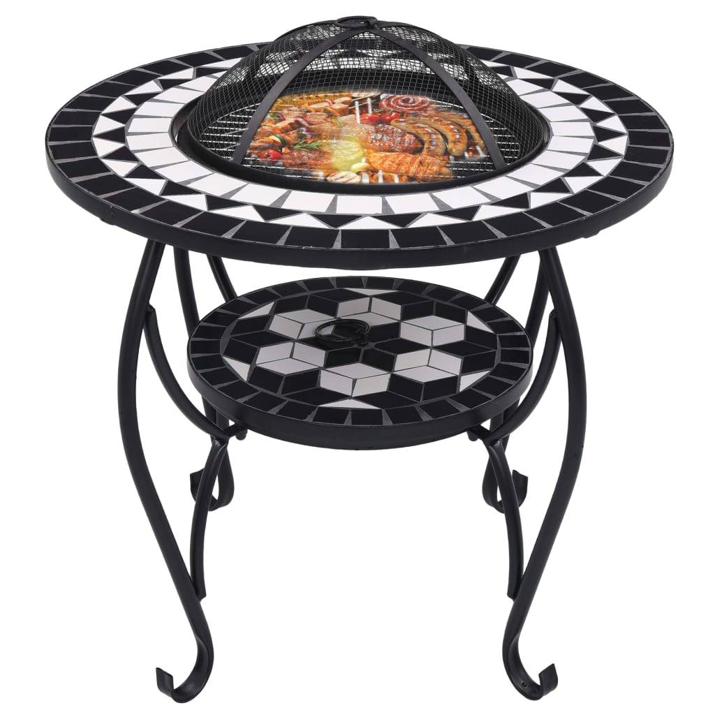 Maison Chic - Table de jardin - Table de foyer mosaïque Noir et blanc 68 cm Céramique HL940 - Image 3