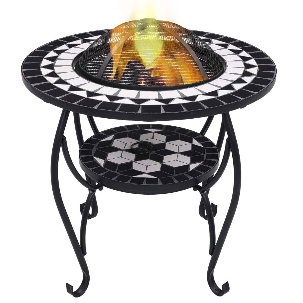 Maison Chic - Table de jardin - Table de foyer mosaïque Noir et blanc 68 cm Céramique HL940 - Image 2