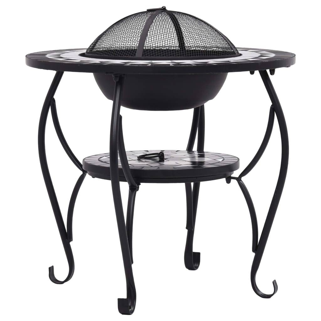 Maison Chic - Table de jardin - Table de foyer mosaïque Noir et blanc 68 cm Céramique HL940 - Image 6