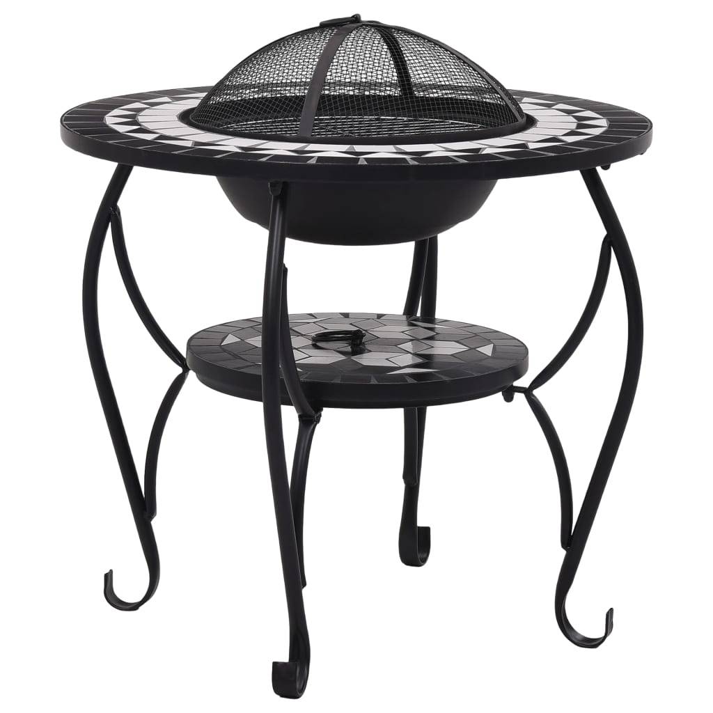 Maison Chic - Table de jardin - Table de foyer mosaïque Noir et blanc 68 cm Céramique HL940 - Image 1