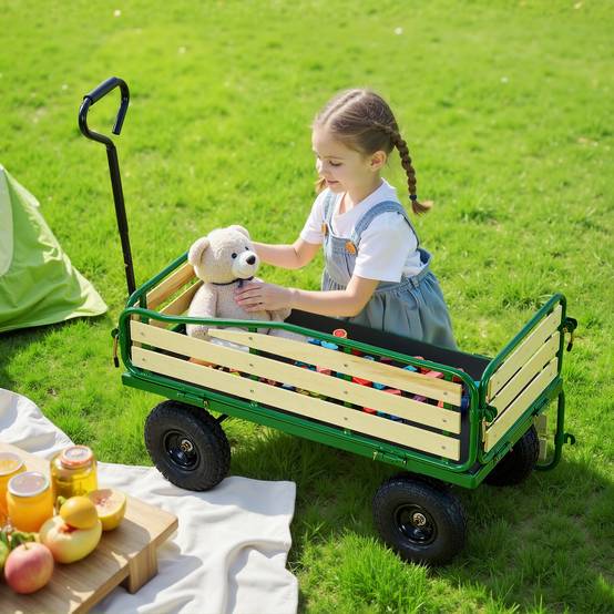 VEVOR Chariot à Tirer Enfants 102 cm Panneaux en Bois Capacité de Charge 150 kg - Image 8
