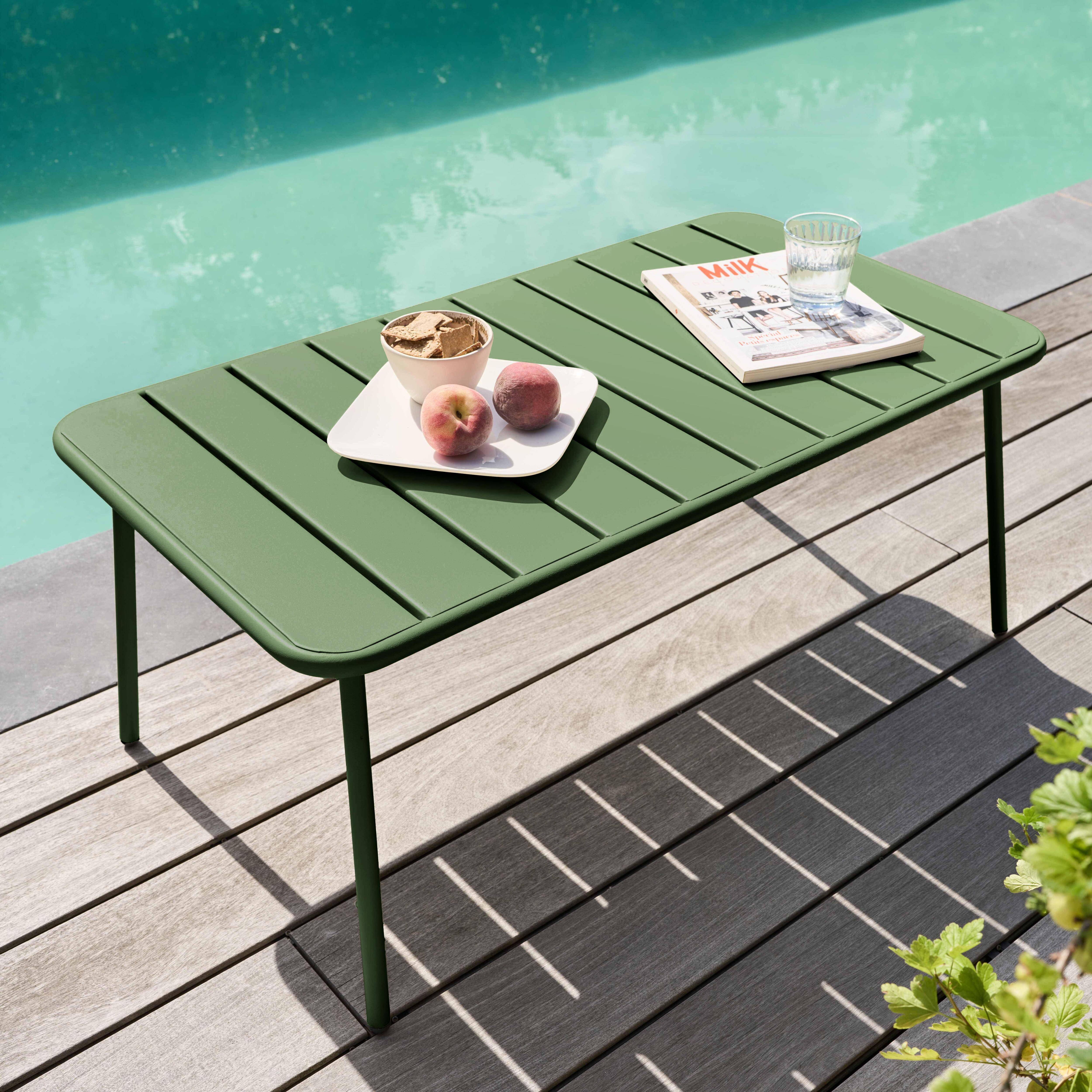 Oviala - Table basse de jardin acier vert cactus Palavas - Oviala - Image 2