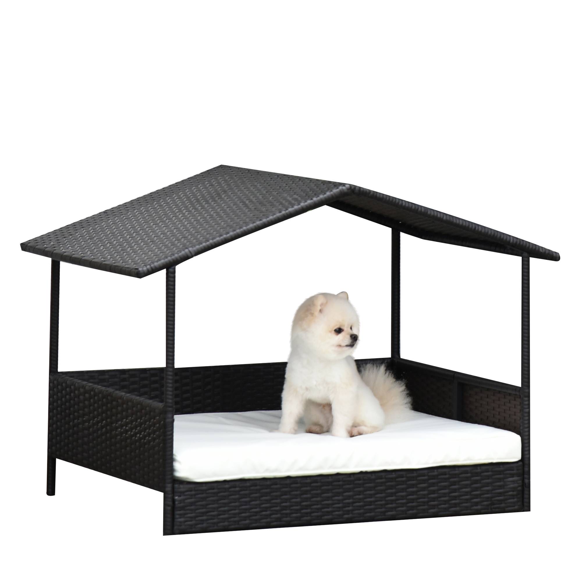Lit pour chien résine tressée marron 69 x 98 x 70 cm - PANGIVO - Image 2