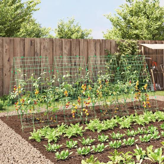 Lot de 4 Treillis Potager en Acier Forme A Support Robuste pour Légumes et Plantes Vert – ComfortXL Outdoor Living - Image 3