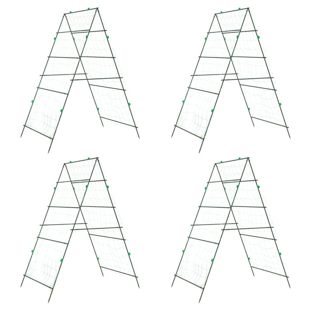 Lot de 4 Treillis Potager en Acier Forme A Support Robuste pour Légumes et Plantes Vert – ComfortXL Outdoor Living - Image 2