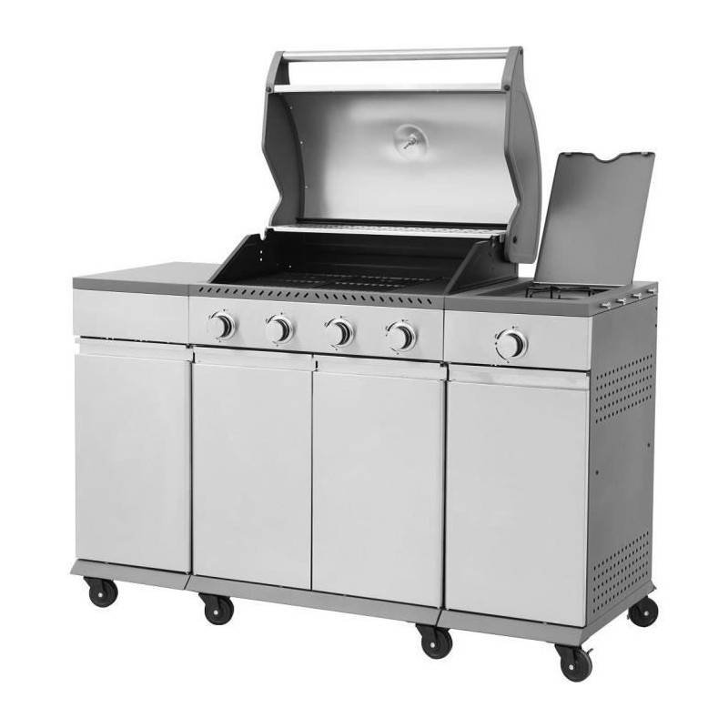 Barbecue A Gaz - Cooking Box - Brisbane - Cuisine Inox - 142 X 57 X 112 Cm - Gris - Image 3