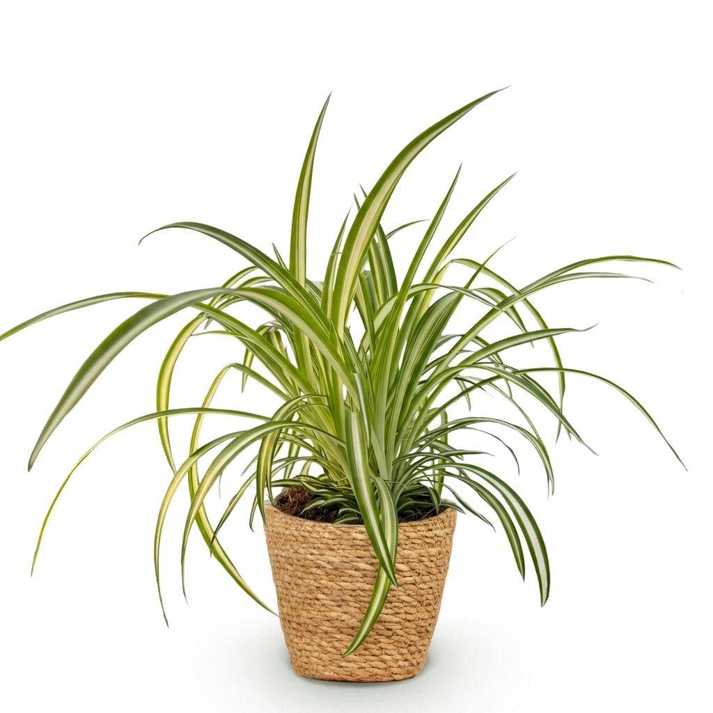Chlorophytum comosum Variegatum - Pet-friendly - Plante araignée - Pot de 12cm - Hauteur 20-30cm - 1 plante - Panier - Plantes d'intérieur - Image 2