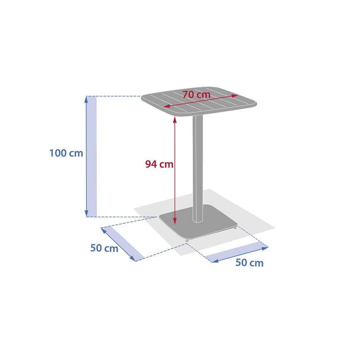 Hesperide - Table haute de jardin 2 places Alegoria 70x70cm argile - Hespéride - Image 6