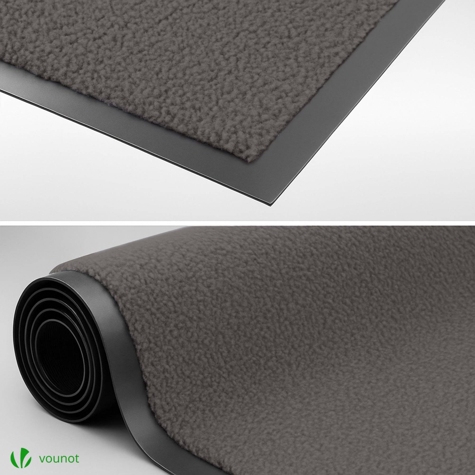 Lot De 2 Tapis De Porte Paillasson 40x60cm Anthracite - Antidérapant Et Absorbant