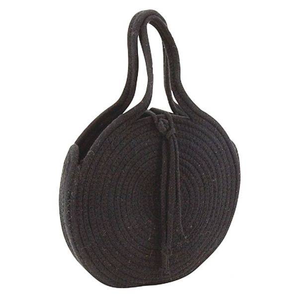 Aubry Gaspard - Sac rond en corde de coton et jute Noir Aubry Gaspard - Image 1