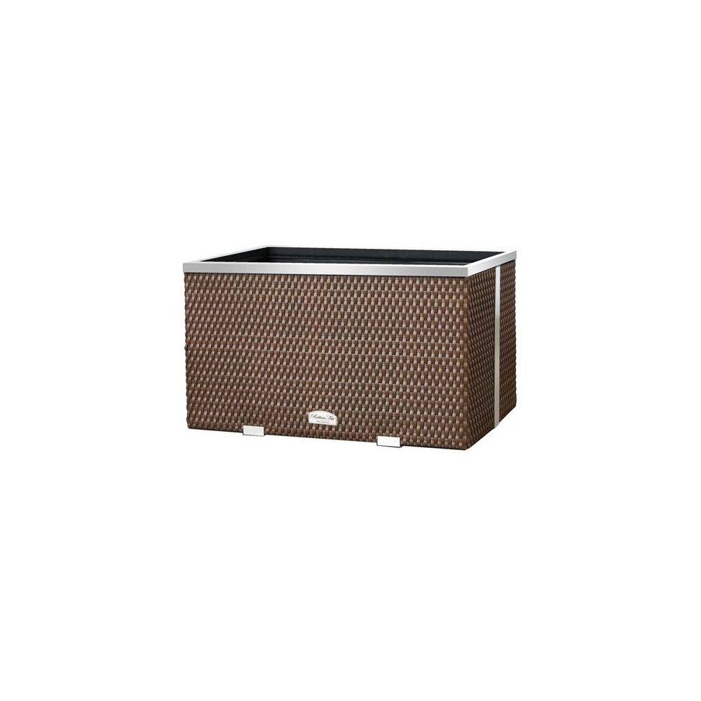 Rattan Art - Jardinière en résine tressée avec cadre en aluminium 70 x 38 x 40 cm - Image 3