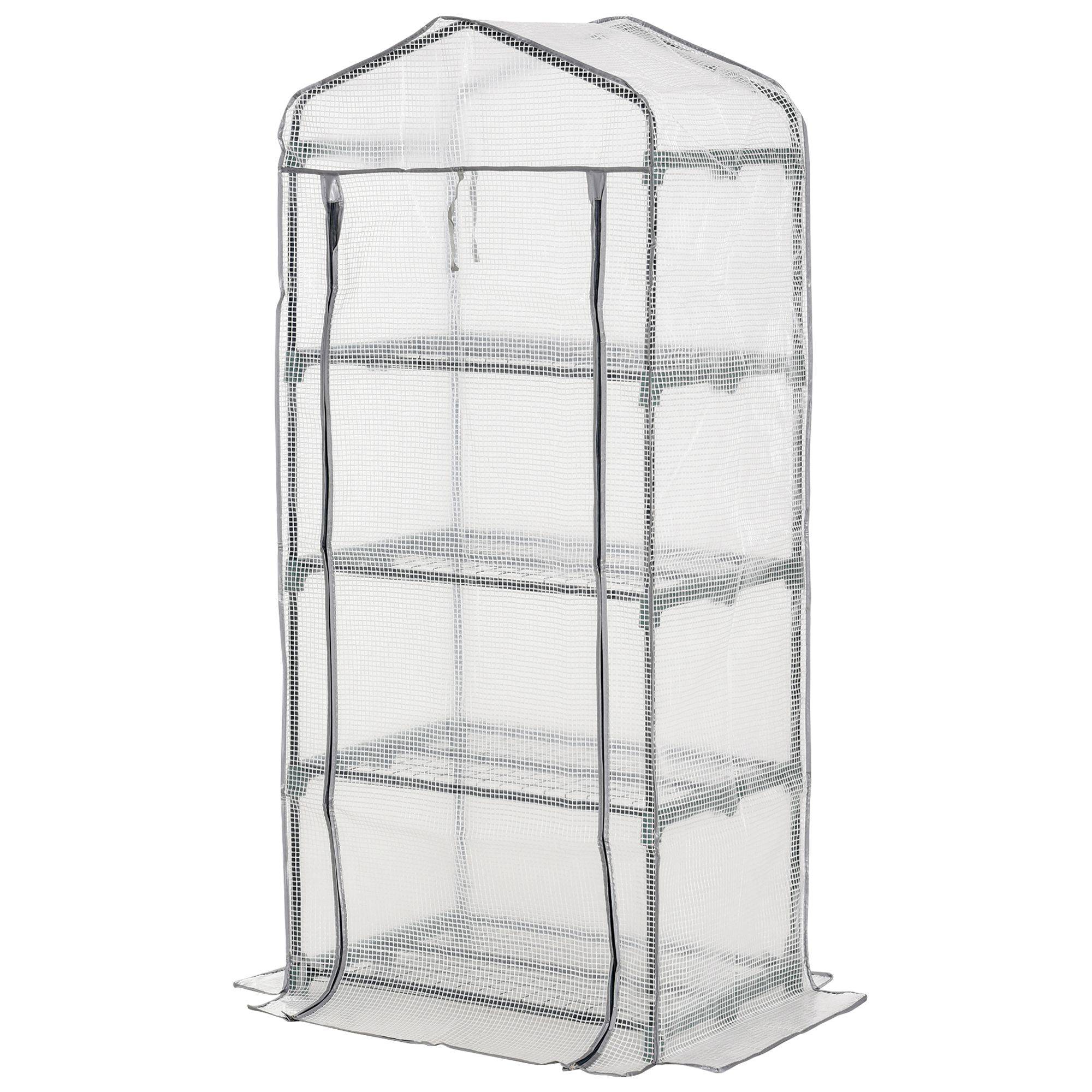 ComfortXL - Serre de balcon acier avec bâche PE blanche 70 x 50 x 160 cm 4 niveaux protection plantes - ComfortXL Outdoor Living - Image 1