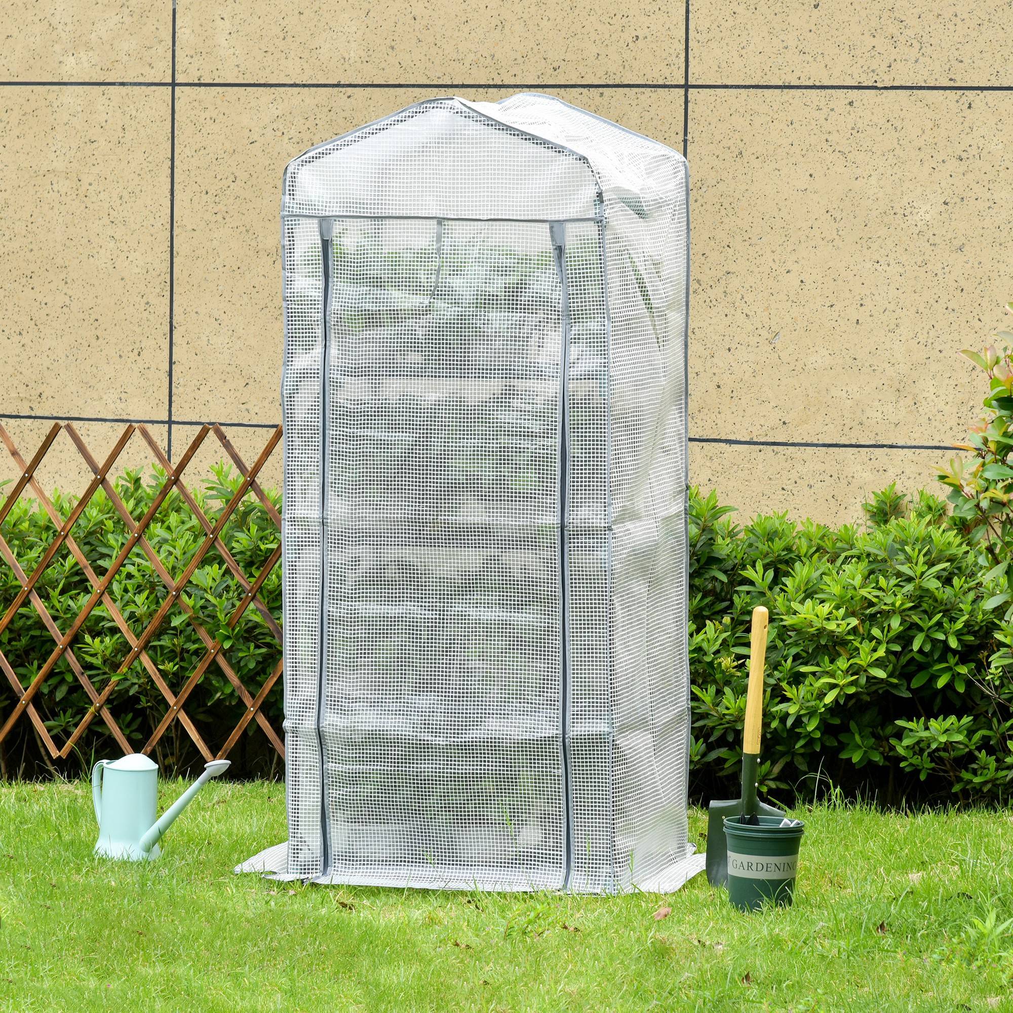 ComfortXL - Serre de balcon acier avec bâche PE blanche 70 x 50 x 160 cm 4 niveaux protection plantes - ComfortXL Outdoor Living - Image 9