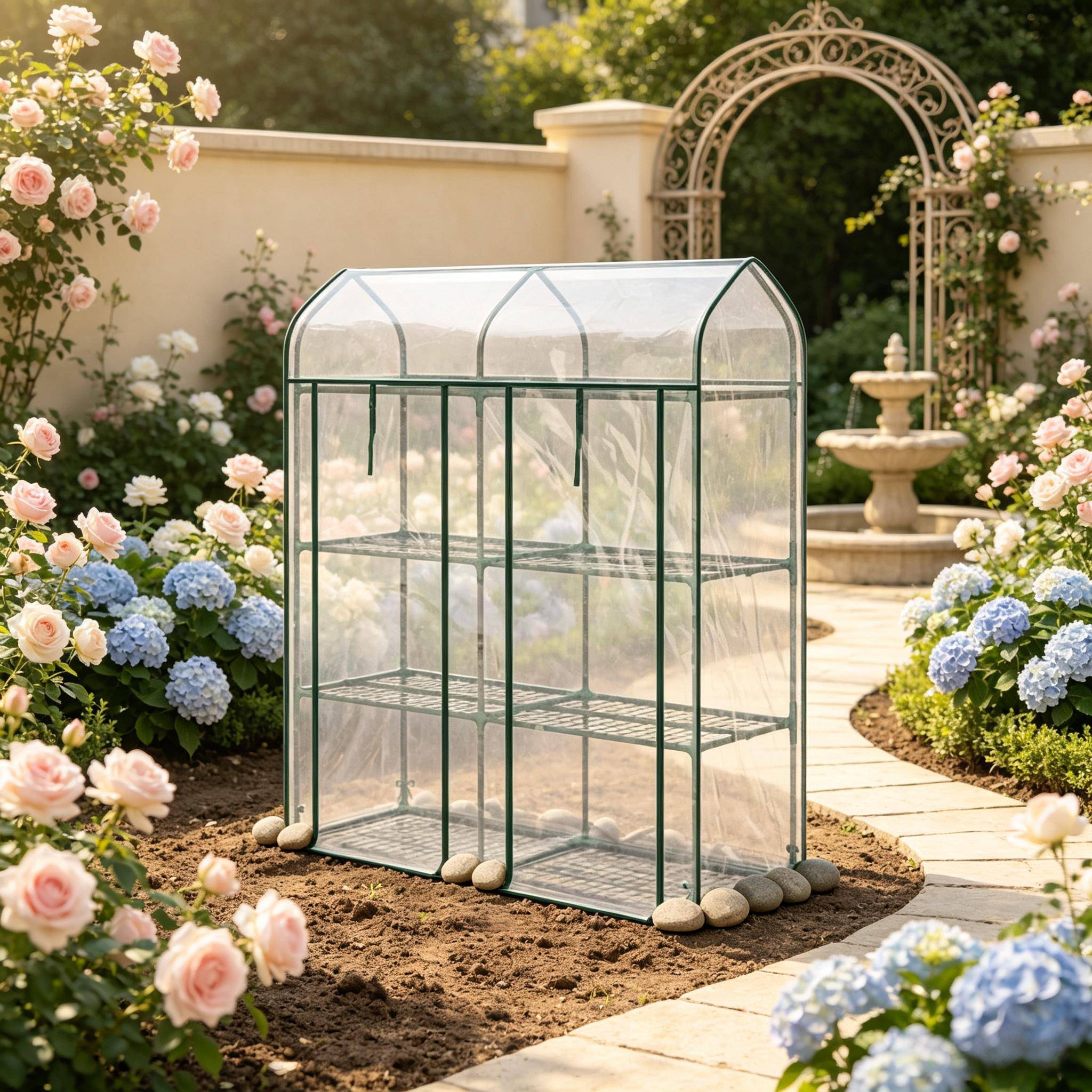 ComfortXL - Serre de balcon acier PVC transparent 143 x 46 x 165 cm 3 niveaux pour semis et plantes - ComfortXL Outdoor Living - Image 6
