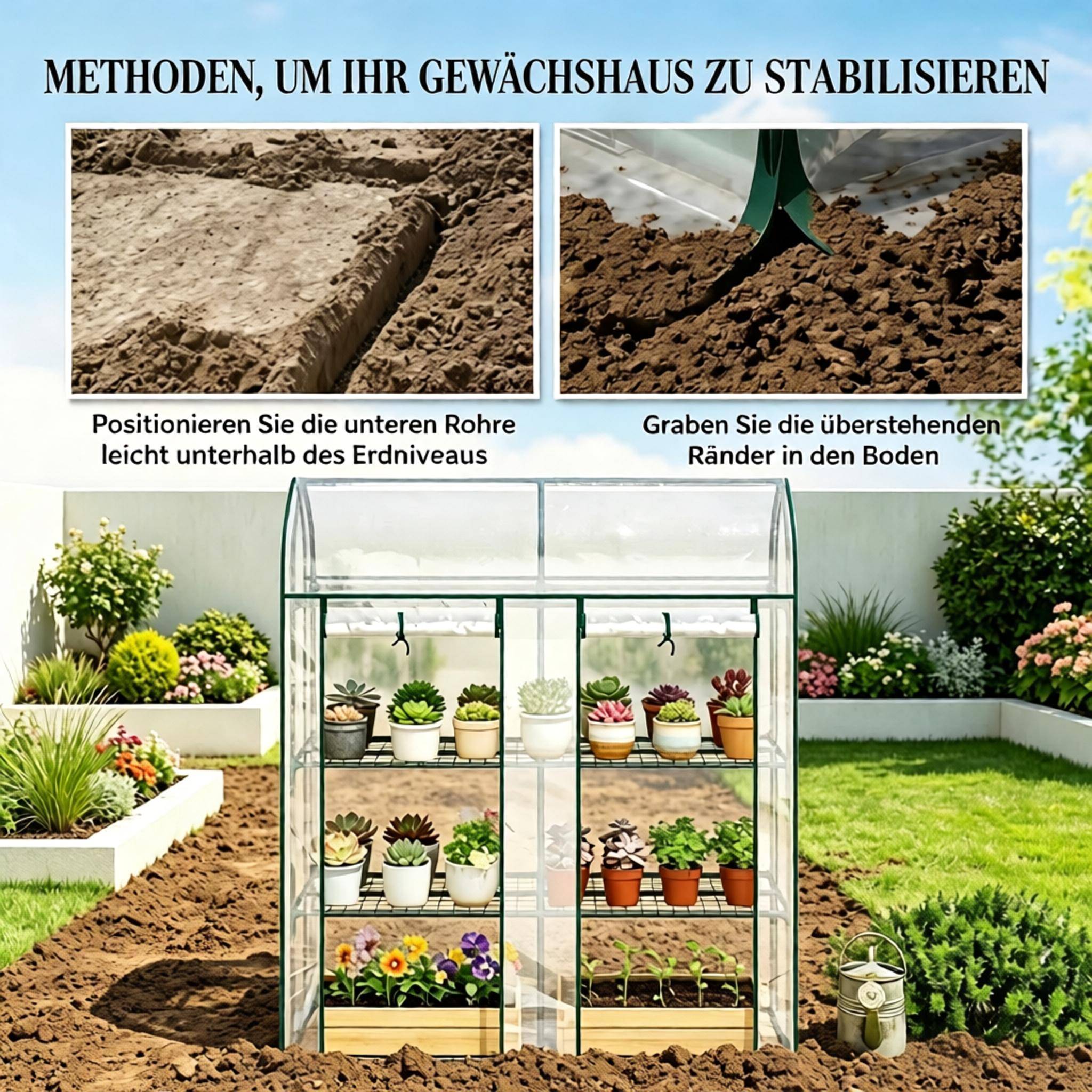 ComfortXL - Serre de balcon acier PVC transparent 143 x 46 x 165 cm 3 niveaux pour semis et plantes - ComfortXL Outdoor Living - Image 3