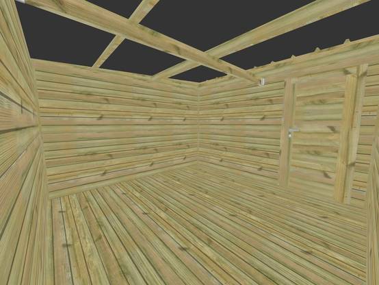 ABRI DE JARDIN bois autoclave 27mm - 3,44x3,44m / 12m2 - Bac acier - Plancher bois - Image 5