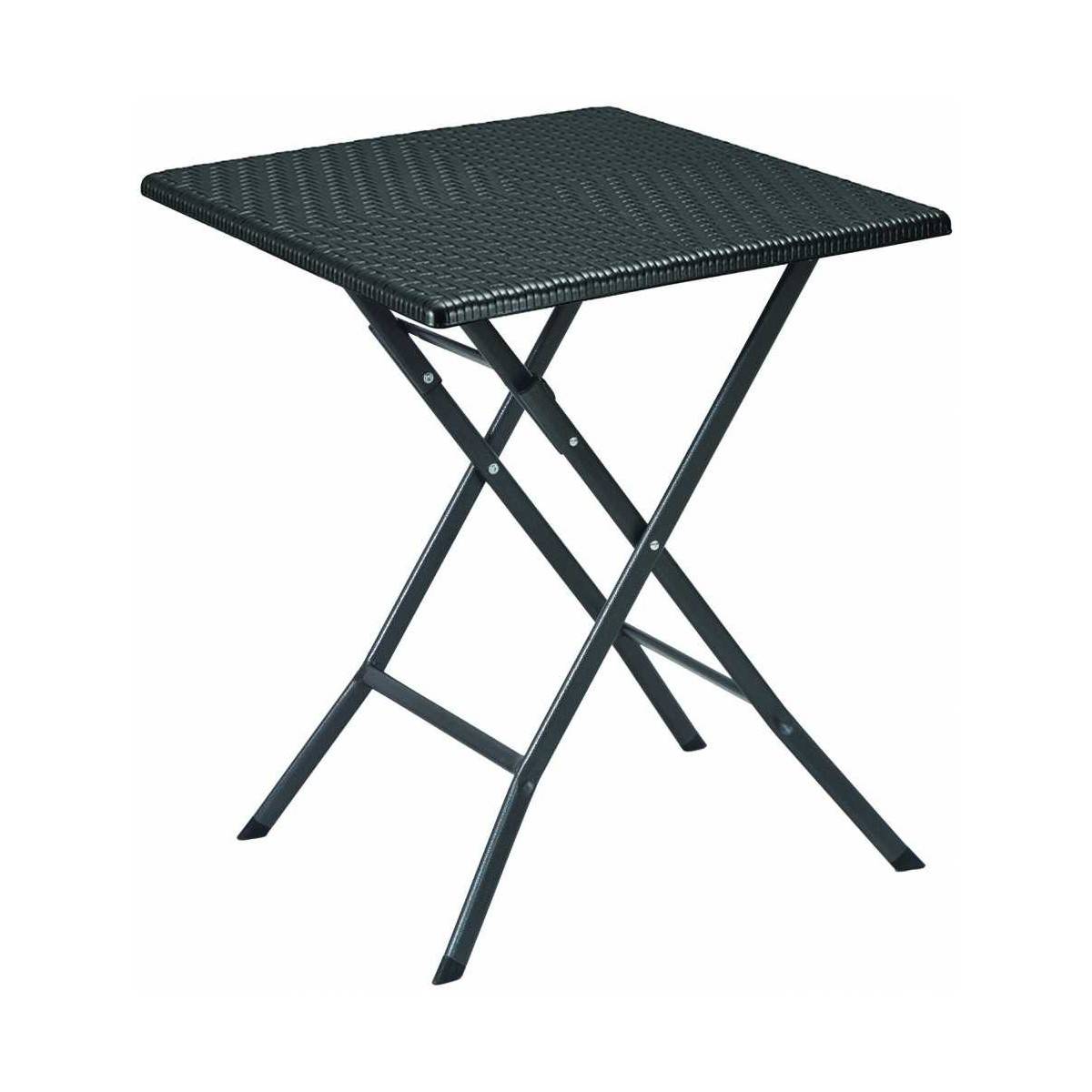 Table carrée noire 61x61xH73cm Pliante Camping Jardin Réceptions Festivals Evenements KZ GARDEN - Image 1