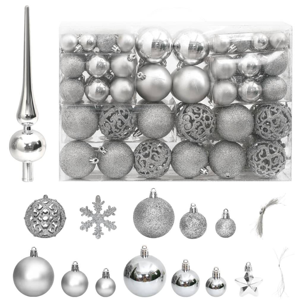 Ensemble de boules de Noël - Ornements de Noël - décorations de Noël 111 pièces argenté polystyrène - Image 2