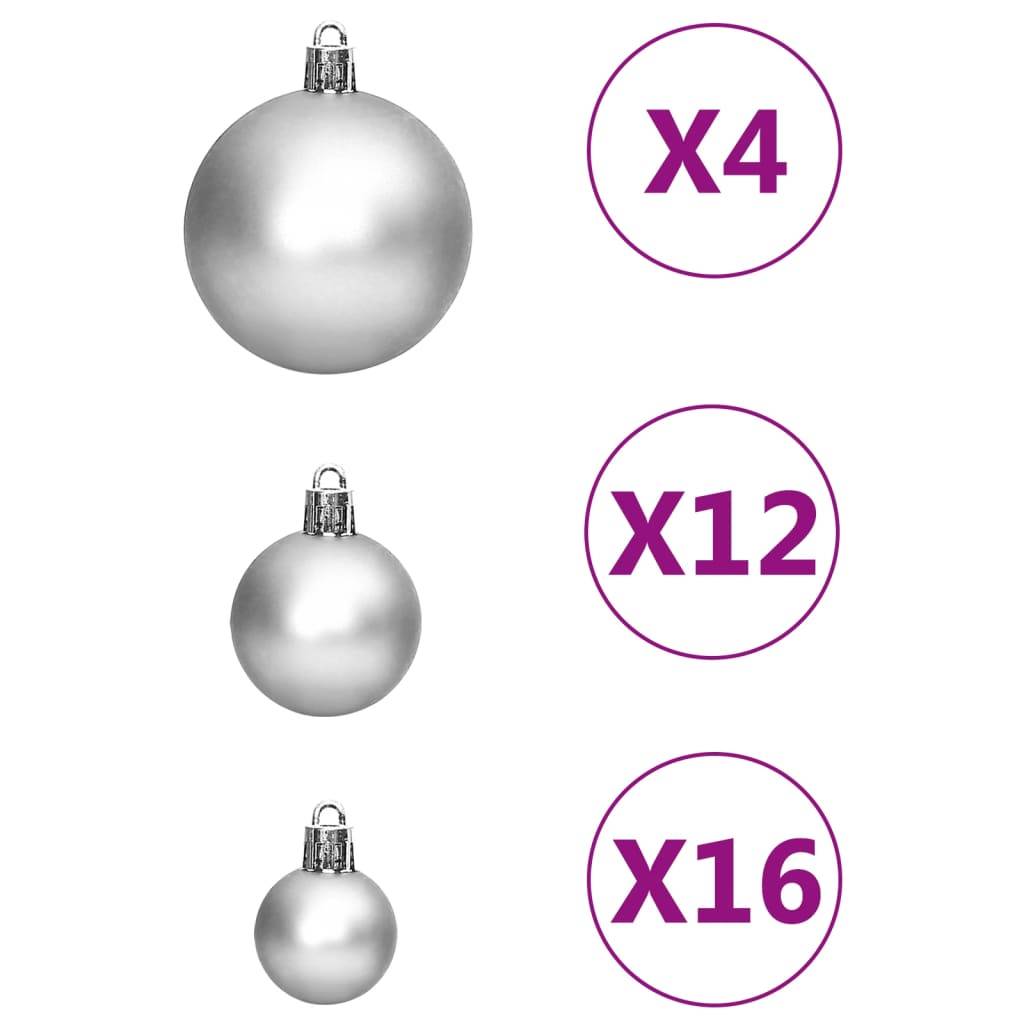 Ensemble de boules de Noël - Ornements de Noël - décorations de Noël 111 pièces argenté polystyrène - Image 7