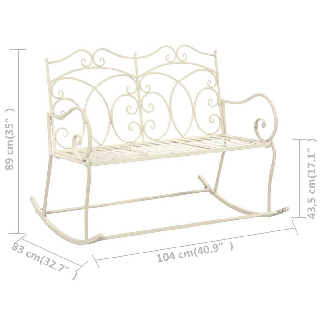 Vidaxl - Banc de jardin 104 cm Fer Blanc antique vidaXL 45436 - Image 7