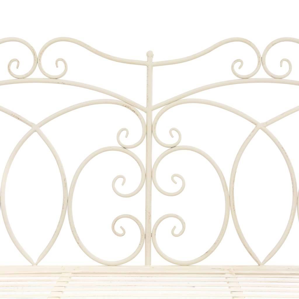 Vidaxl - Banc de jardin 104 cm Fer Blanc antique vidaXL 45436 - Image 5